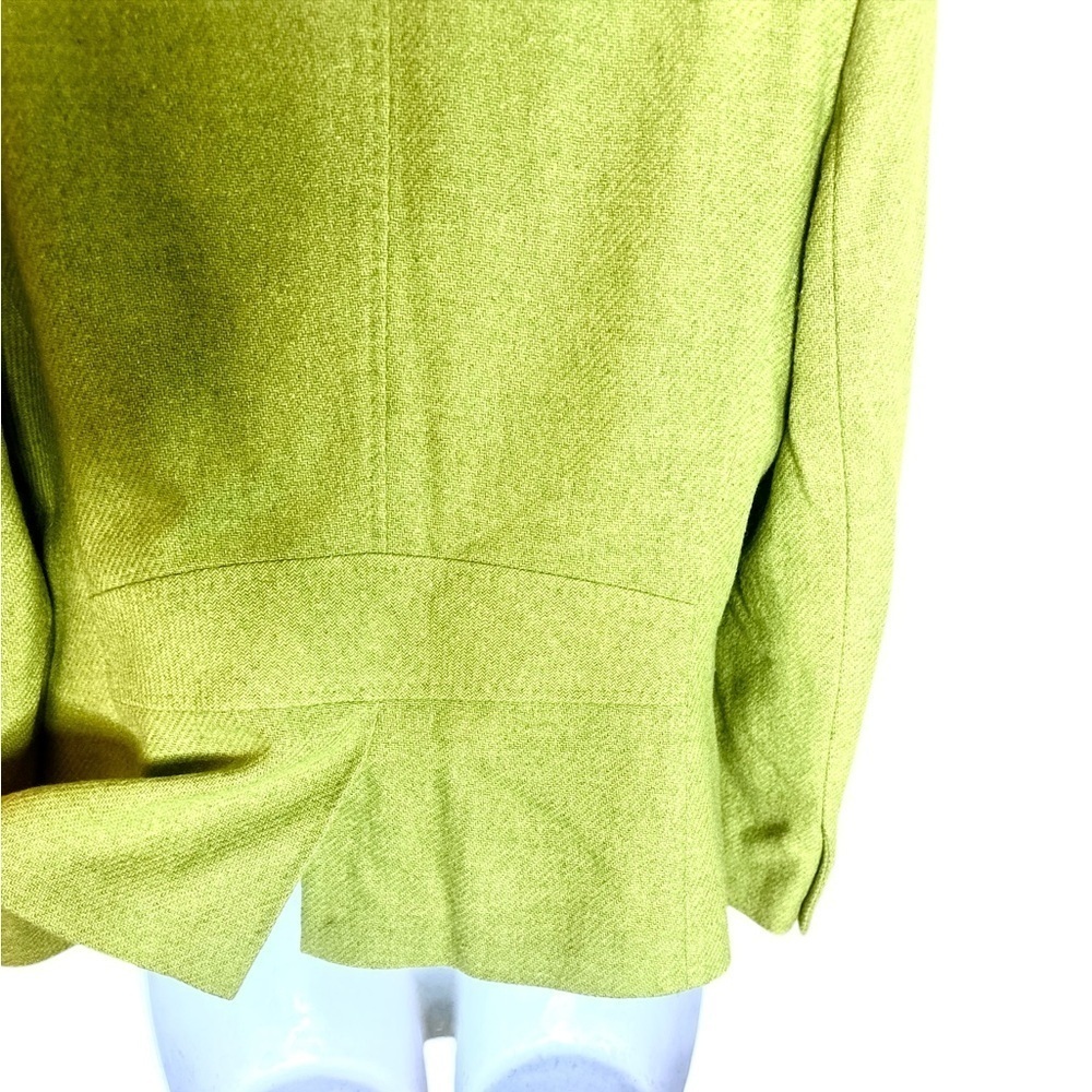 Lands End Wool Blazer Size 8P Green Button Closure Notched Lapel Collar - Picture 7 of 14